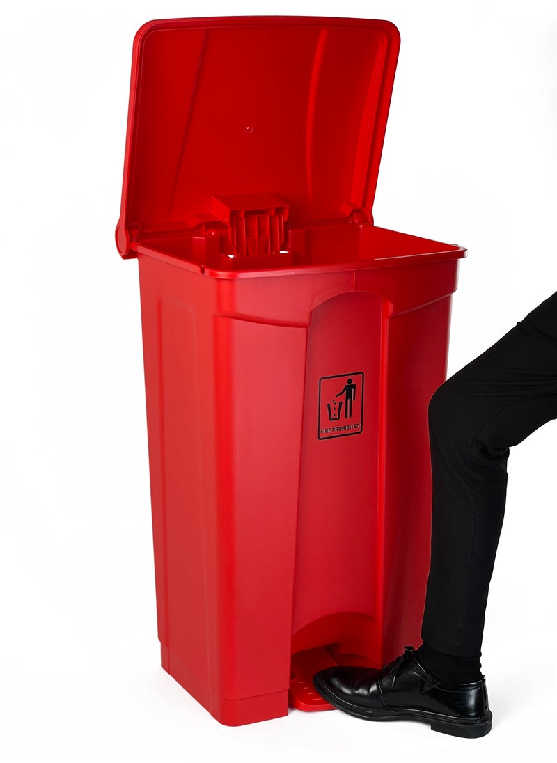 Generic - Step Trash Bin | Plastic Matte Finish | Functional Waste & Garbage Waste Bin | Suitable For Homes, Villas, Large Areas & Communal Spaces | Red | 87 Liters - Image 1