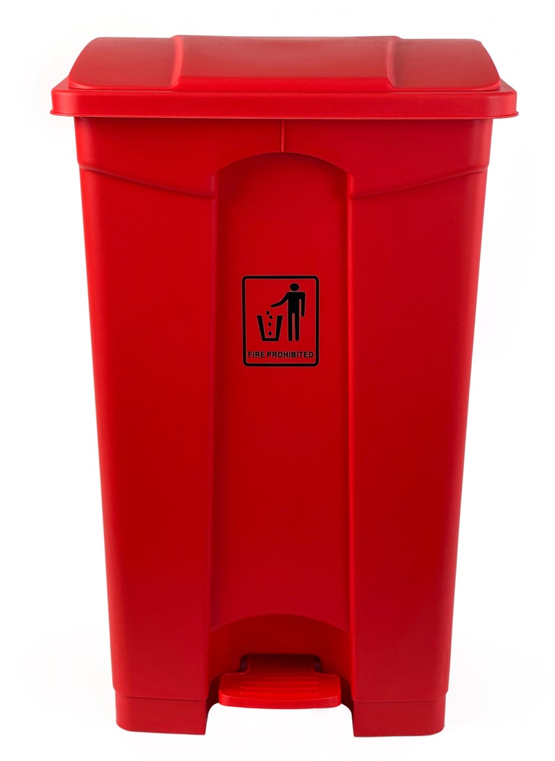 Generic - Step Trash Bin | Plastic Matte Finish | Functional Waste & Garbage Waste Bin | Suitable For Homes, Villas, Large Areas & Communal Spaces | Red | 87 Liters - Image 1