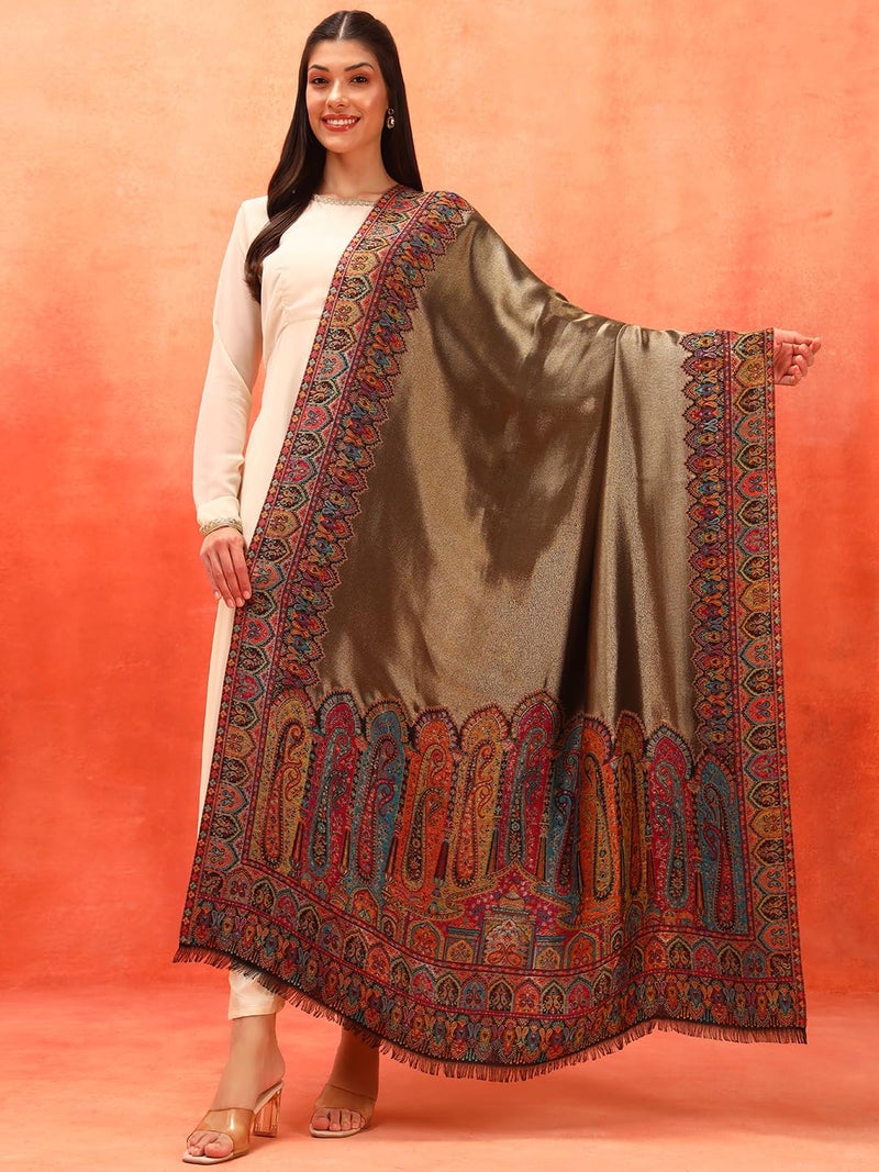 Pashmoda Women Zarvash Fine Wool Kaani Shawl, Authentic Kashmiri Luxury Pashmina Style Shawl, Stole, Medium Gents Lohi, Size (40x80 Inches, Blue Color) MZSS06 - Image 2