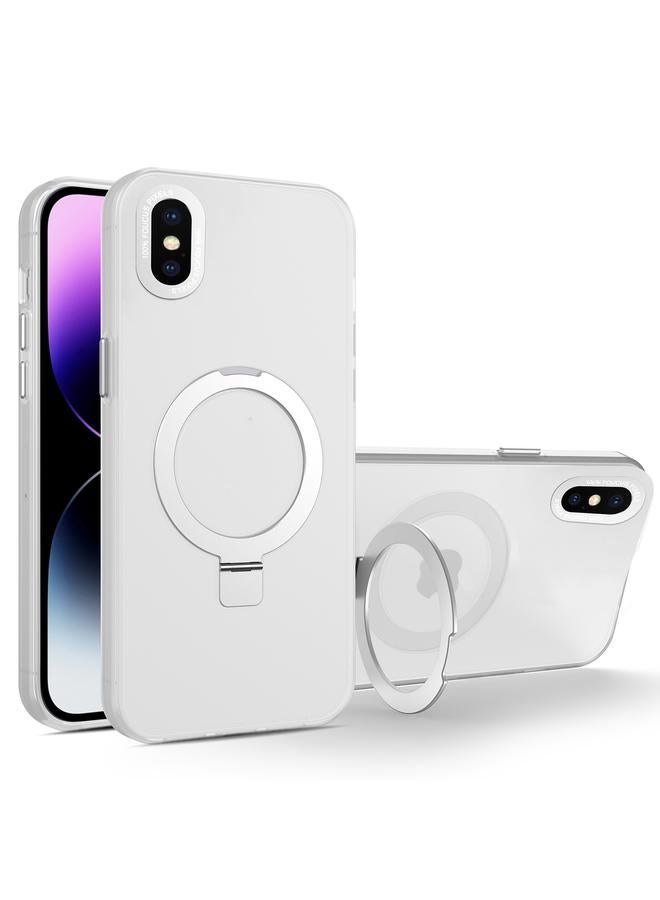 S-TOP Case For iPhone XS / X MagSafe Metal Holder Frosted Translucent Phone Case - Image 1