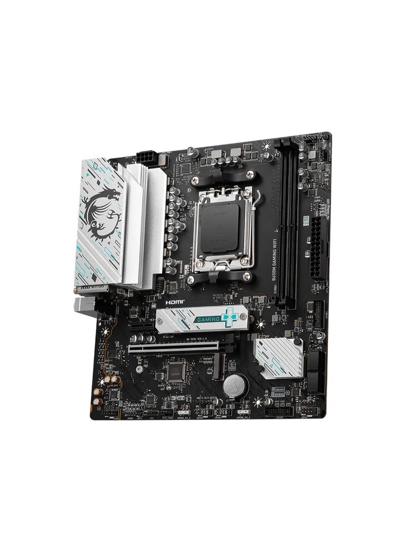 MSI B650M GAMING WIFI AM5 Micro-ATX Motherboard – 2x DDR5 Up to 128GB, 2x M.2 PCIe 4.0, 4x SATA, PCIe 4.0 x16, HDMI/DP, Wi-Fi 6E, Bluetooth 5.3, 2.5Gb LAN, Realtek ALC897 Audio, RGB, TPM 2.0, BIOS Flash, Black | 911-7E30-009 - Image 3
