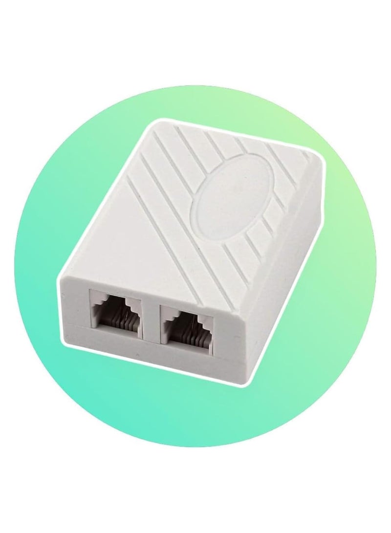 ADSL Landline Telephone Modem Splitter - RJ11 Female Plug to Dual Female Socket Adapter - (1 Pack)  - Image 1