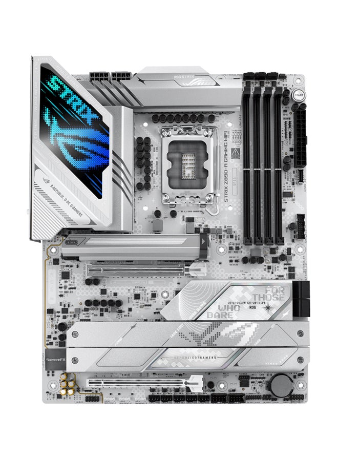 ASUS ROG STRIX Z890-A GAMING Wi-Fi ATX Motherboard, Intel Z890 Chipset, LGA1851 Socket, 4*DIMM DDR5 192GB Max Memory, 5*M.2, 1*PCIe 5.0*16, 1*2.5Gb Ethernet & Wi-Fi 7, Bluetooth v5.4, 1*HDMI, 1*DP, 2*Intel Thunderbolt, AI Intelligence, DIY-Friendly Design | 90MB1I90-M0EAY0 White - Image 1