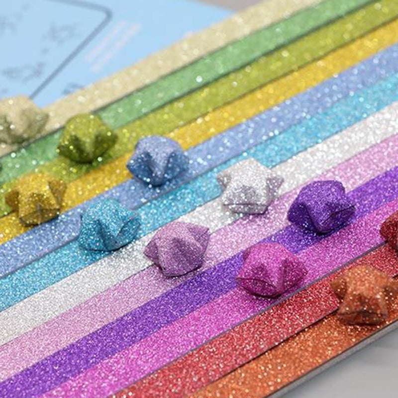 Hvogvok Origami Paper Stars, Colorful Handcraft Origami Lucky Star Paper DIY Paper Arts Creativity Hand Art Crafts (27 color mixed pack (1350) sheets) - Image 3