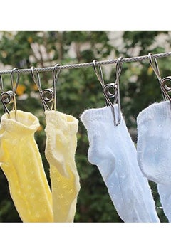 KASTWAVE Clothes Pins Clothes Pegs Stainless Steel Laundry Pins Clips Cloth Washing Metal Clip Silver Strong Elasticity Windproof Wire Clip Pegs Against Rust for Laundry Hanging Blanket Towel 100Pcs  - Image 2