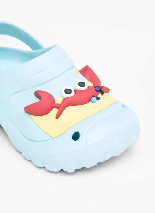 Aqua Boys Lobster Applique Clogs with Backstrap