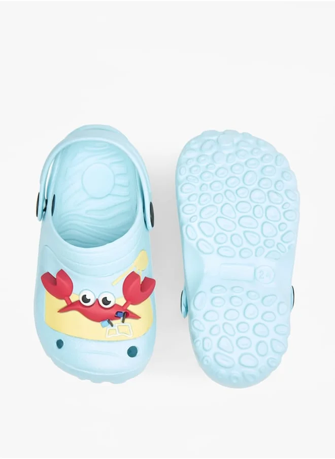 Aqua Boys Lobster Applique Clogs with Backstrap