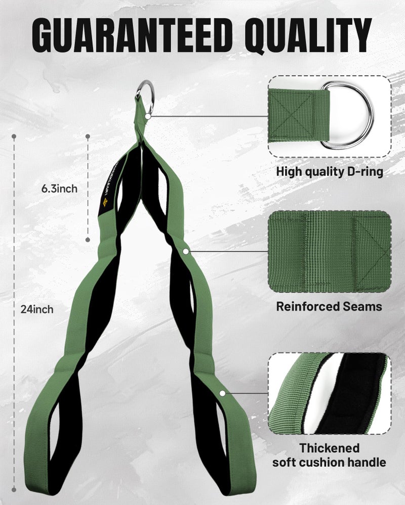 M MANUEKLEAR MANUEKLEAR Tricep Rope Cable Attachment Handles, Greater Range of Motion, Tricep Pull Down Rope for Push Downs, Crunches, Facepulls for Professional Gym (Green) - Image 5