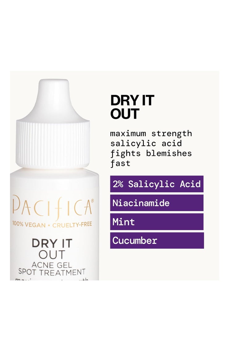 Pacifica Pacifica Acne Spot Treatment & Pimple Cream – Dry It Out Gel with 2% Salicylic Acid, Witch Hazel, Niacinamide – Dries Blemishes Overnight, Fights Breakouts & Redness, For Teens & Adults, Vegan Clean  - Image 2