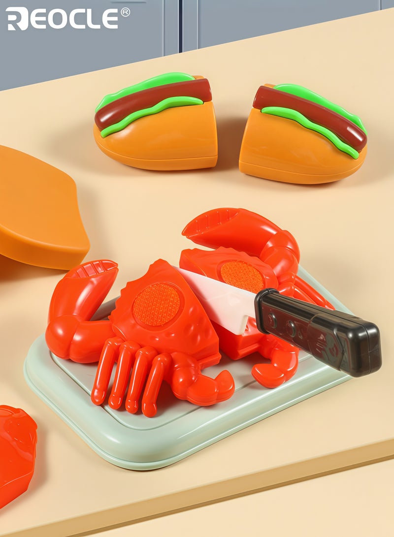 ريوكل مجموعة طعام للأطفال مكونة من 62 قطعة بتفاصيل واقعية وتصميم متنوع، ألعاب مطبخ تظاهرية مع حقيبة تخزين لتعلم لعب الأدوار - Image 3