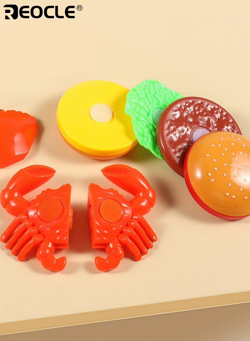 ريوكل مجموعة طعام للأطفال مكونة من 62 قطعة بتفاصيل واقعية وتصميم متنوع، ألعاب مطبخ تظاهرية مع حقيبة تخزين لتعلم لعب الأدوار - Image 4