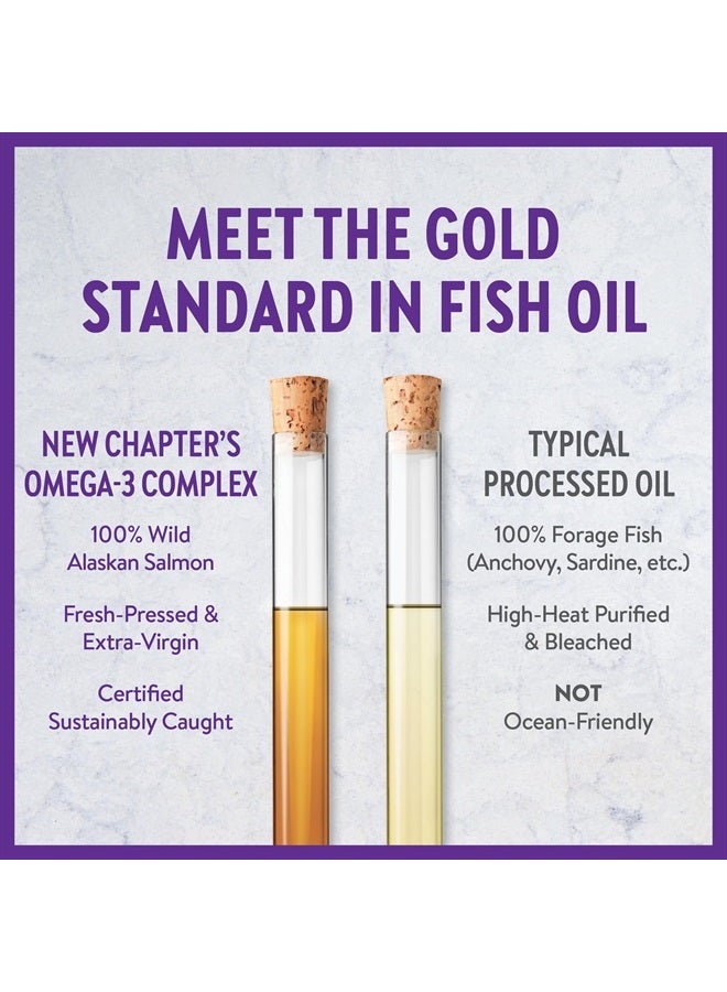 New Chapter Omega-3 Complex, Fish Oil Supplement Wild Alaskan Salmon for Heart, Brain, Eye, Joint & Skin Health Support - 30 Count - Image 5