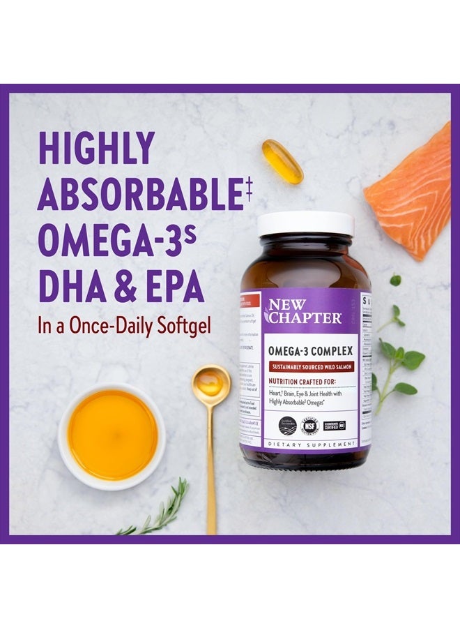 New Chapter Omega-3 Complex, Fish Oil Supplement Wild Alaskan Salmon for Heart, Brain, Eye, Joint & Skin Health Support - 30 Count - Image 4