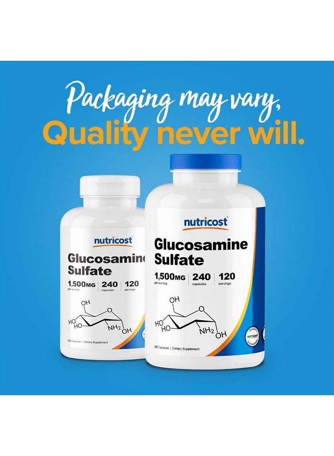 Nutricost Glucosamine Sulfate 750mg, 240 Capsules - 1500mg Per Serving - Image 5