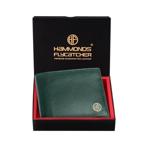 HAMMONDS FLYCATCHER RFID Protected Bi-Fold Wallet for Men Leather Original, Mens Wallet, Leather Wallets for Men, Classic Purse with 4 Card Slots, Coin Pocket, Gift for Mens - Green - Image 1