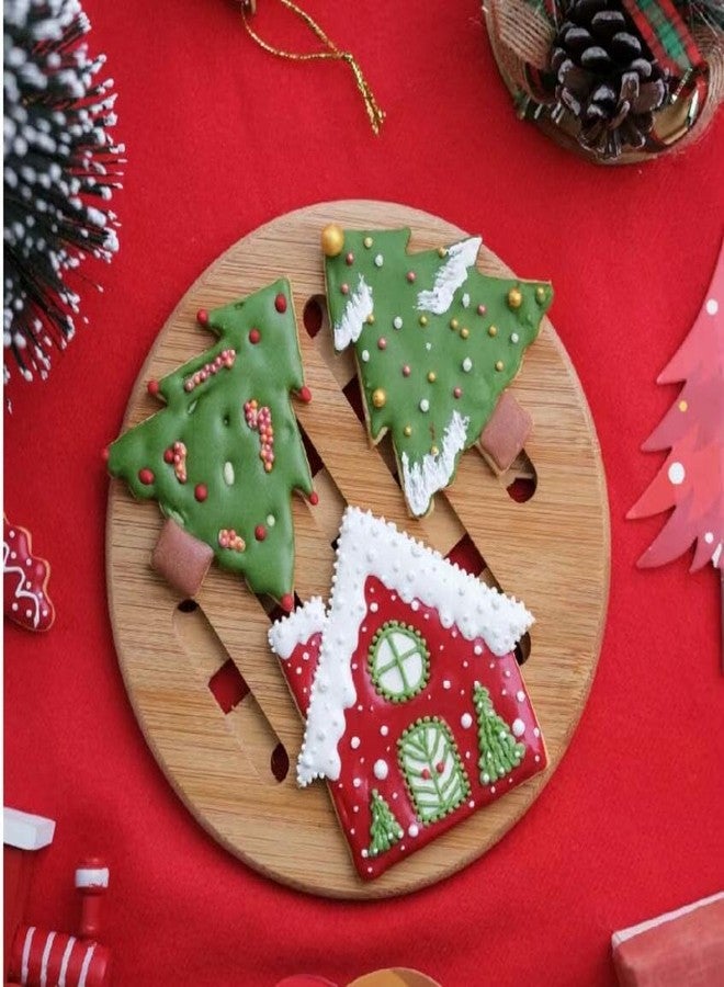 Q-BAKER 3PCS Christmas House Cookie Cutter Set 5.2" 4.2" 3.4" Xmas Cookie Cutters Biscuit Molds for Chirstmas Day Party Decorations DIY Baking Tools for Family Kids - Image 3