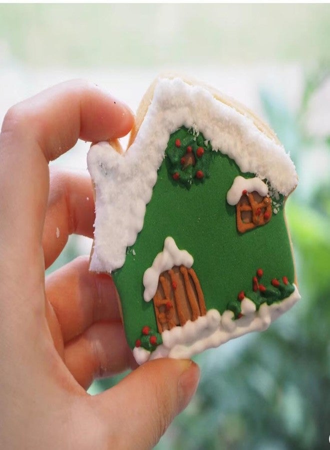 Q-BAKER 3PCS Christmas House Cookie Cutter Set 5.2" 4.2" 3.4" Xmas Cookie Cutters Biscuit Molds for Chirstmas Day Party Decorations DIY Baking Tools for Family Kids - Image 4
