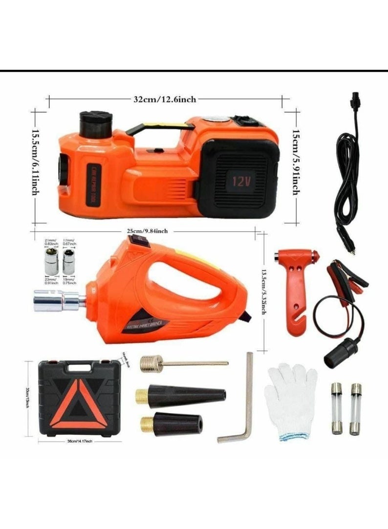 bunca 5-ton electric hydraulic car jack with blower, 12V tire wrench, and 4-in-1 emergency light. Excellent quality, first grade. - Image 2