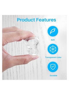 RATSAW Door Handle Stopper 10 Pack Wall Protector Clear Rubber Door Stopper PVC Door Handle Guard Door Handle Bumper for Cabinet Furniture Home Office  - Image 4