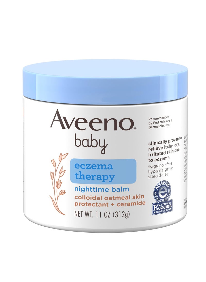 Aveeno Baby Aveeno Baby Eczema Therapy Nighttime Moisturizing Body Balm, Nourishing Skin Protectant Soothes & Relieves Dry, Itchy Skin from Eczema, Hypoallergenic, Fragrance- & Steroid-Free, 11 oz  - Image 1