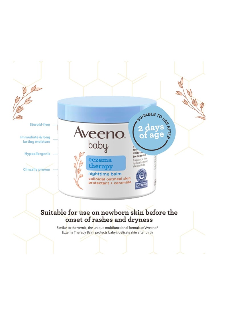 Aveeno Baby Aveeno Baby Eczema Therapy Nighttime Moisturizing Body Balm, Nourishing Skin Protectant Soothes & Relieves Dry, Itchy Skin from Eczema, Hypoallergenic, Fragrance- & Steroid-Free, 11 oz  - Image 3