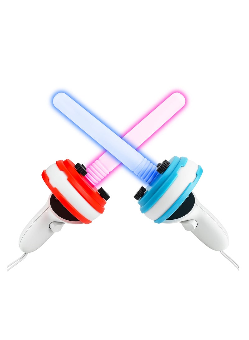 SOLARAE VR LED Sword for Oculus Quest 2 Controller, Lightsabers Handle Grip for Beat Sabe Accessories, Enhanced Gaming Experience (2 Pack) - Image 1