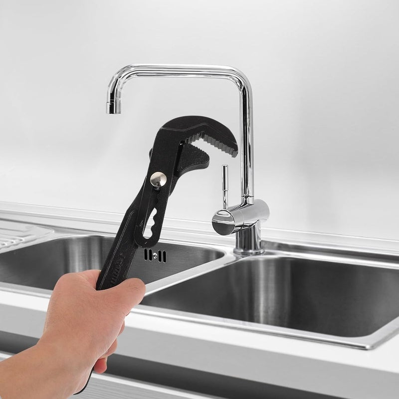 Uonlytech Adjustable Plumbing Wrench Heavy Duty Large Jaw Opening Faucet Installation and Removal Hand Wrench for Pipe Repair (black Multipurpose) - Image 3