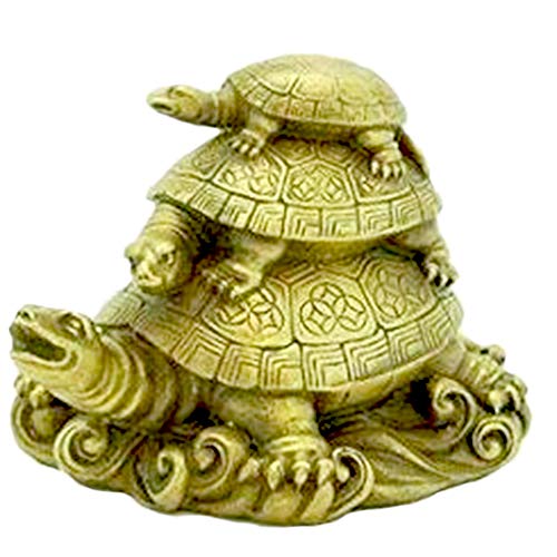 GJ Dsrk Green Three Tiered Feng Shui Tortoises - Image 3