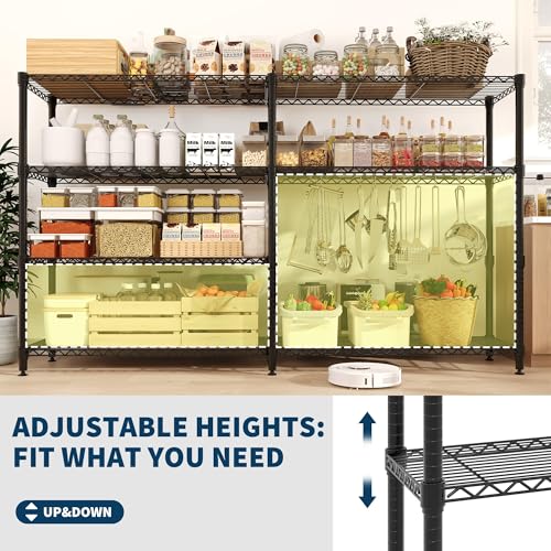 MilleLoom 4-Tier Metal Shelving Unit, Heavy Duty Storage Shelves Adjustable Garage Shelf, Easy Assembly, for Basement, Kitchen & Pantry Room Organization, 13.8" D x 60" W x 59.5" H - Image 5
