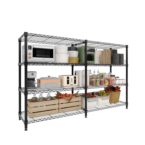 MilleLoom 4-Tier Metal Shelving Unit, Heavy Duty Storage Shelves Adjustable Garage Shelf, Easy Assembly, for Basement, Kitchen & Pantry Room Organization, 13.8" D x 60" W x 59.5" H - Image 1