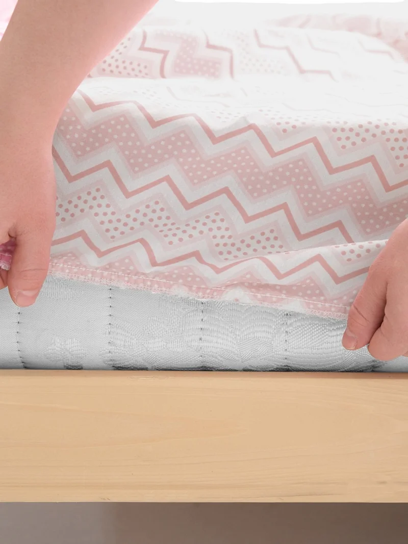 Favora Star Fitted Sheet Cotton Single Duvet Cover Set - Powder