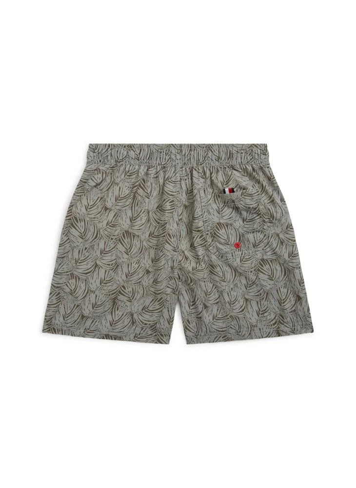 Tommy Hilfiger Palm Leaf Army Green Original Print Mid Length Swim Shorts for Men | Best Price UAE