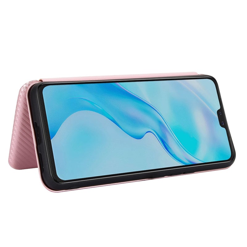 HuHa Case Cover For vivo V20 Pro 5G Carbon Fiber Texture Horizontal Flip TPU + PC + PU Leather Case with Card Slot(Pink) - Image 4