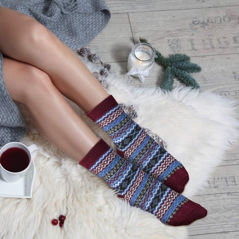 FYC Socks for Women - Stocking Stuffers Gifts for Women - Warm Thick Soft Wool Cozy Crew Socks Christmas Gifts for Woman - Image 3