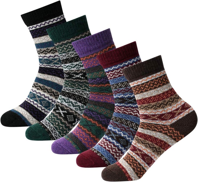 FYC Socks for Women - Stocking Stuffers Gifts for Women - Warm Thick Soft Wool Cozy Crew Socks Christmas Gifts for Woman - Image 1