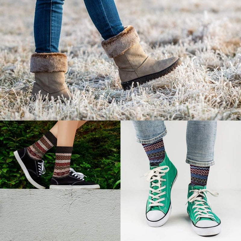 FYC Socks for Women - Stocking Stuffers Gifts for Women - Warm Thick Soft Wool Cozy Crew Socks Christmas Gifts for Woman - Image 2