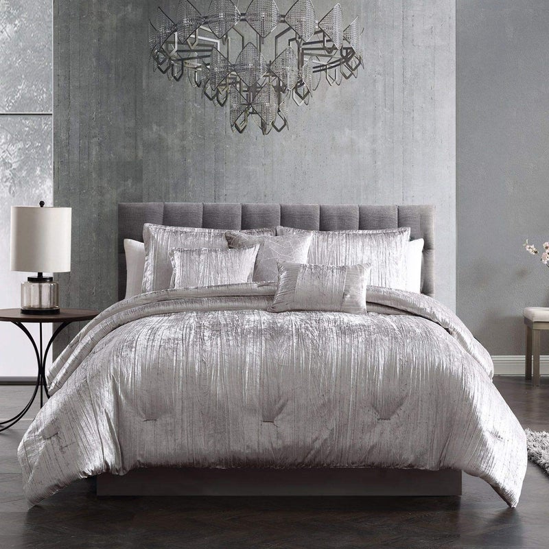 Riverbrook Home Turin Comforter Set, King, Silver, 7 Piece Set - Image 1