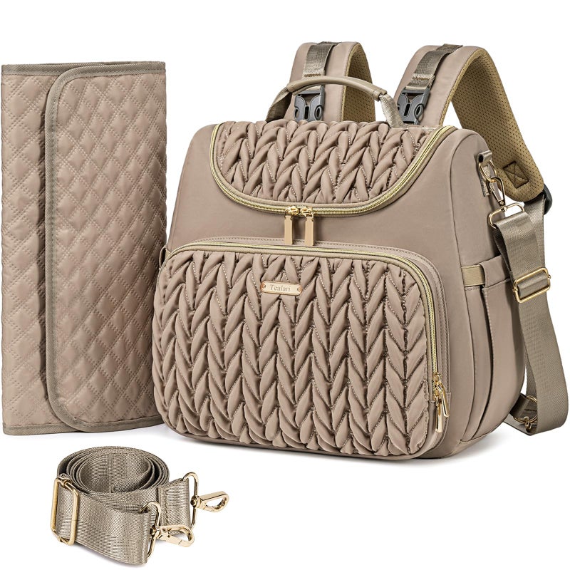 Tealari 4 in 1 Convertible Diaper Bag Backpack,Waterproof Baby Diaper Bag with Changing Pad,Converts into Baby Tote Bag,Diaper Backpack,Stroller Bag and Crossbody Diaper Bag - Image 1