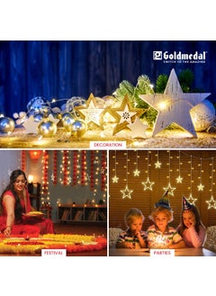 GOLD MEDAL Goldmedal Sitara LED String Light 12 Feet Length 6 Small Stars 6 Large Stars Warm White Pack of 1 Ideal for Home Decoration Festivals Parties etc  - Image 4