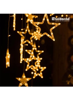 GOLD MEDAL Goldmedal Sitara LED String Light 12 Feet Length 6 Small Stars 6 Large Stars Warm White Pack of 1 Ideal for Home Decoration Festivals Parties etc  - Image 2