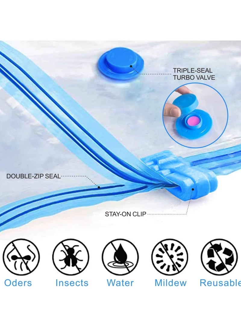 MIXDE 7-Pack of Vacuum Storage Bags with Travel Hand Pump, Space Saver Bags, Vacuum Sealer Compression Bags for Comforters, Blankets, Clothes - Image 2