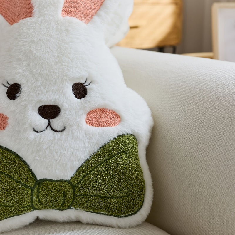 Pink Bunny Easter Throw Pillow Cover For Spring Summer Sofa Bedroom Decor 25x44cm - Image 4