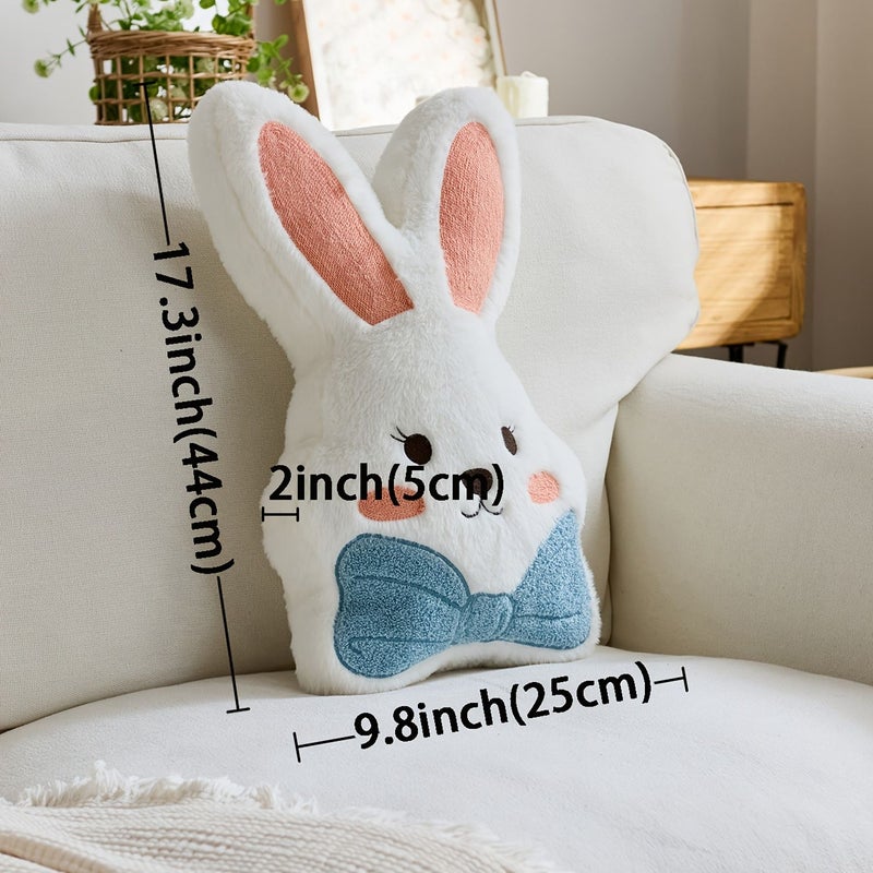 Pink Bunny Easter Throw Pillow Cover For Spring Summer Sofa Bedroom Decor 25x44cm - Image 3