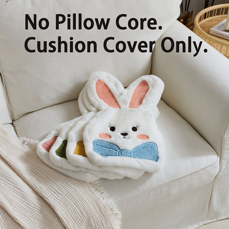 Pink Bunny Easter Throw Pillow Cover For Spring Summer Sofa Bedroom Decor 25x44cm - Image 2