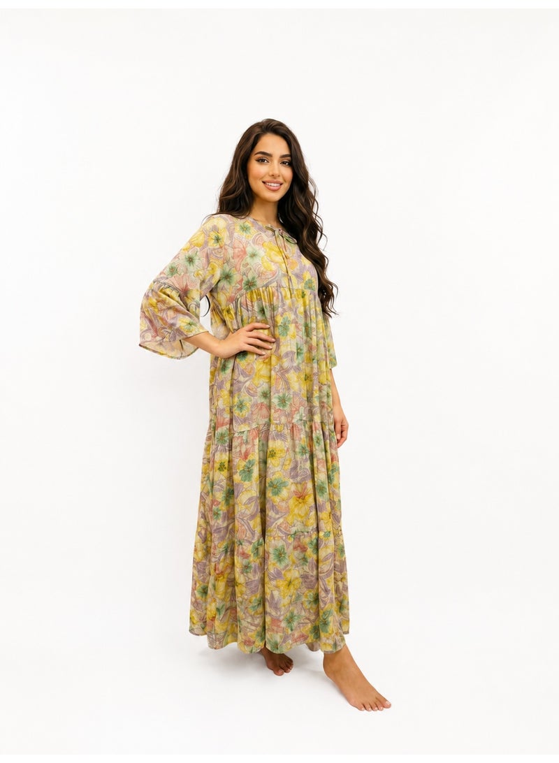 جلابية منزلية بنقشة زهور - Image 5