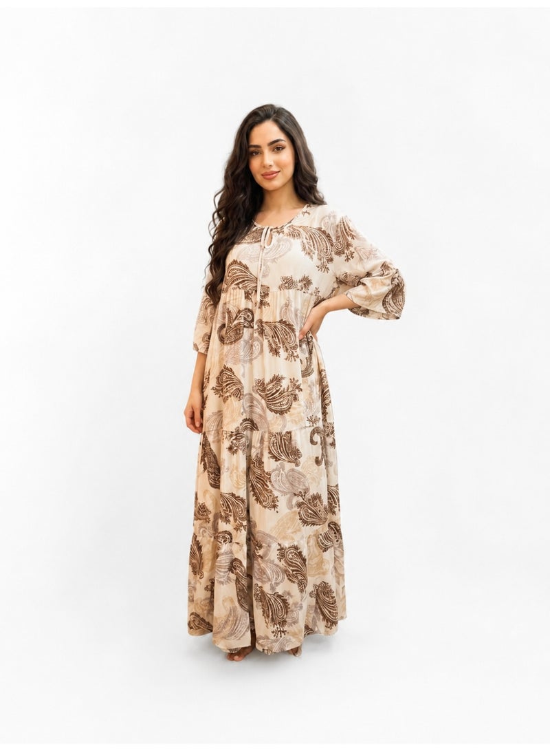 جلابية منزلية بنقشة زهور - Image 1