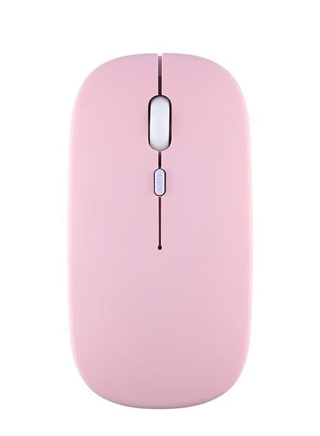 Slim Rechargeable Silent Bluetooth Wireless Mouse, Dual Mode Wireless Mouse, Portable USB and 2.4G Wireless Bluetooth Computer Mouse, Compatible with Laptop Phone iPad (Pink) - Image 1