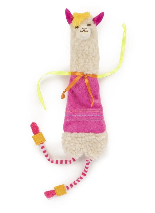 SmartyKat - SmartyKat Leggy Llama Kicker Plush Catnip Cat Toy - White/Pink, One Size - Image 1