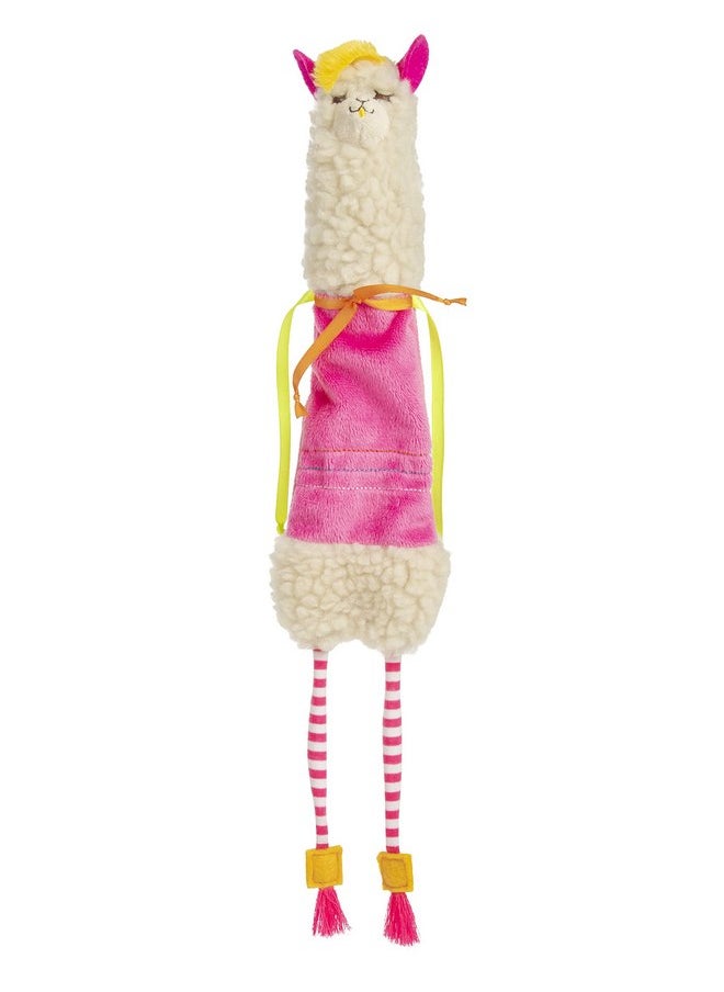 SmartyKat - SmartyKat Leggy Llama Kicker Plush Catnip Cat Toy - White/Pink, One Size - Image 1