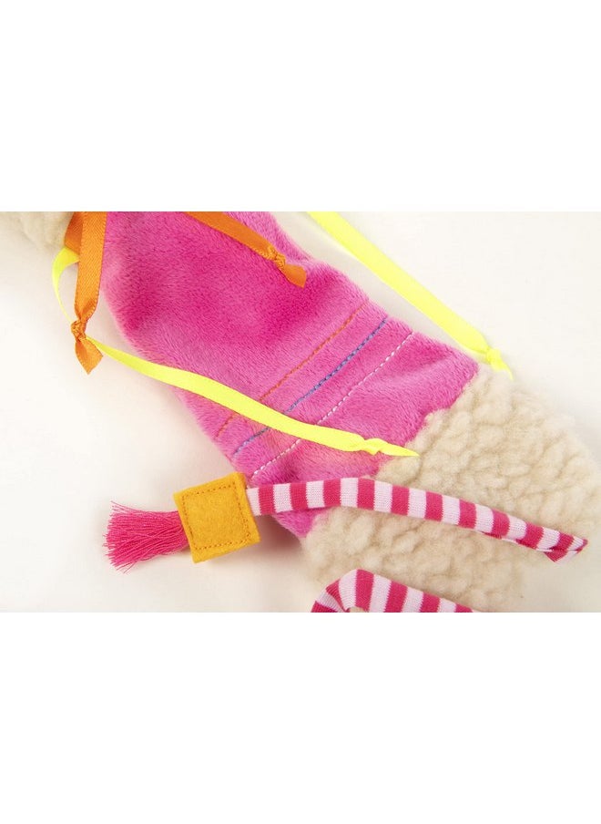 SmartyKat - SmartyKat Leggy Llama Kicker Plush Catnip Cat Toy - White/Pink, One Size - Image 1